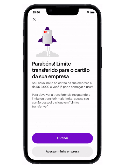 Como transferir limite para conta jurídica Nubank